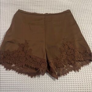 Silky Lace Trim Shorts